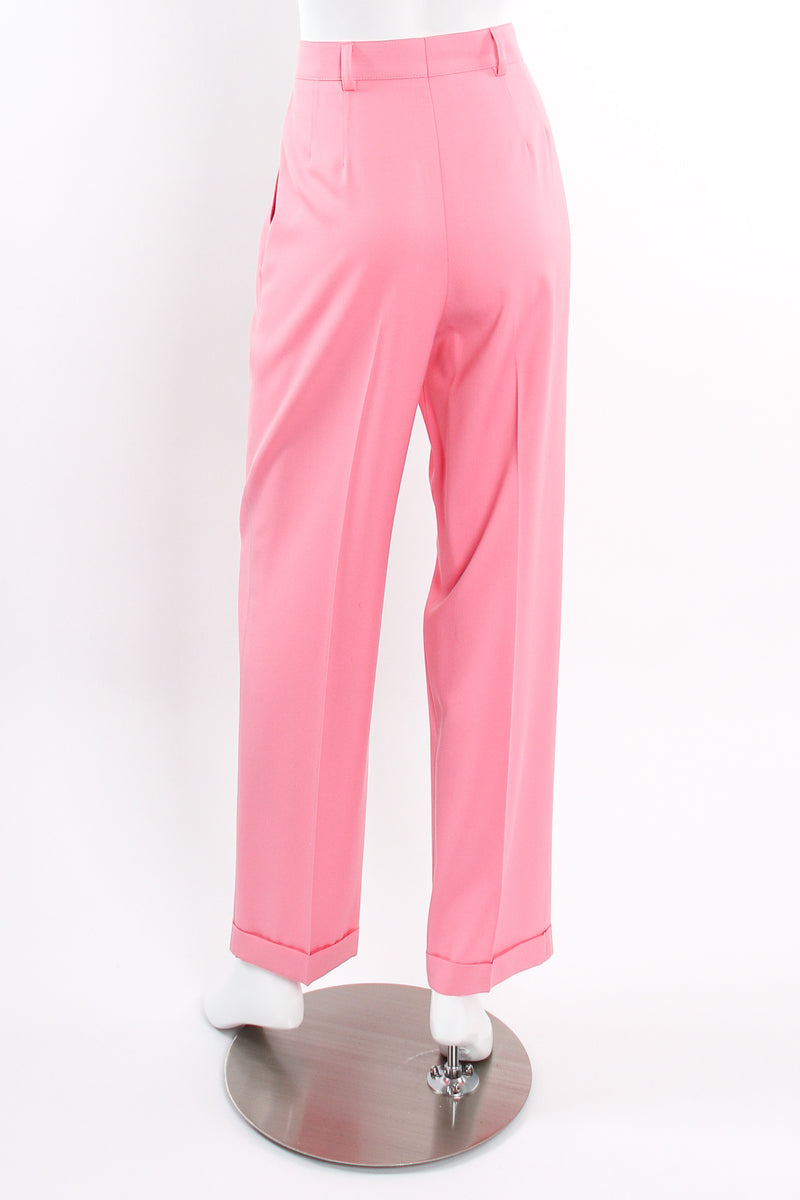 Vintage Escada Pink Cuffed Pleat Pant on Mannequin back at Recess Los Angeles