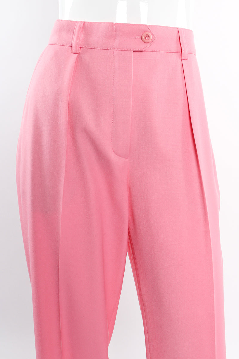 Vintage Escada Pink Cuffed Pleat Pant on Mannequin waist at Recess Los Angeles