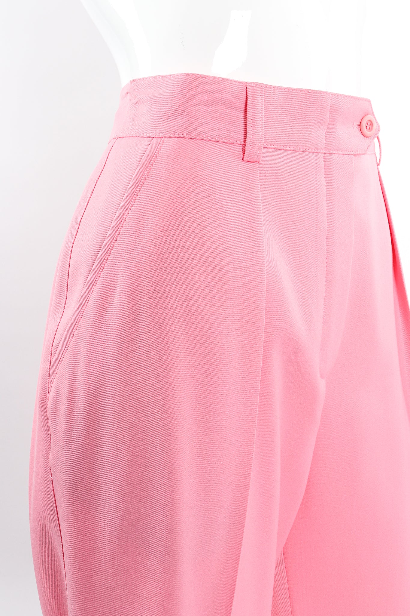 Vintage Escada Pink Cuffed Pleat Pant on Mannequin pocket at Recess Los Angeles