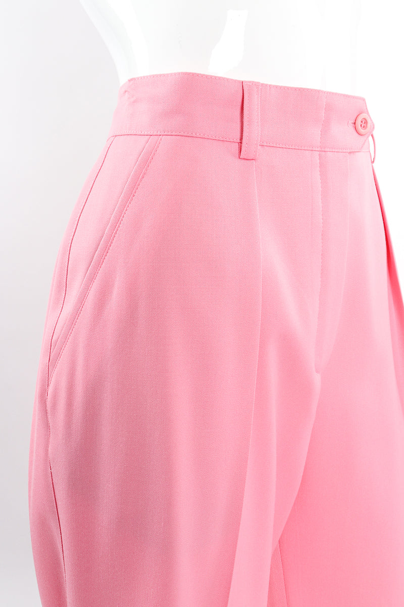 Vintage Escada Pink Cuffed Pleat Pant on Mannequin pocket at Recess Los Angeles