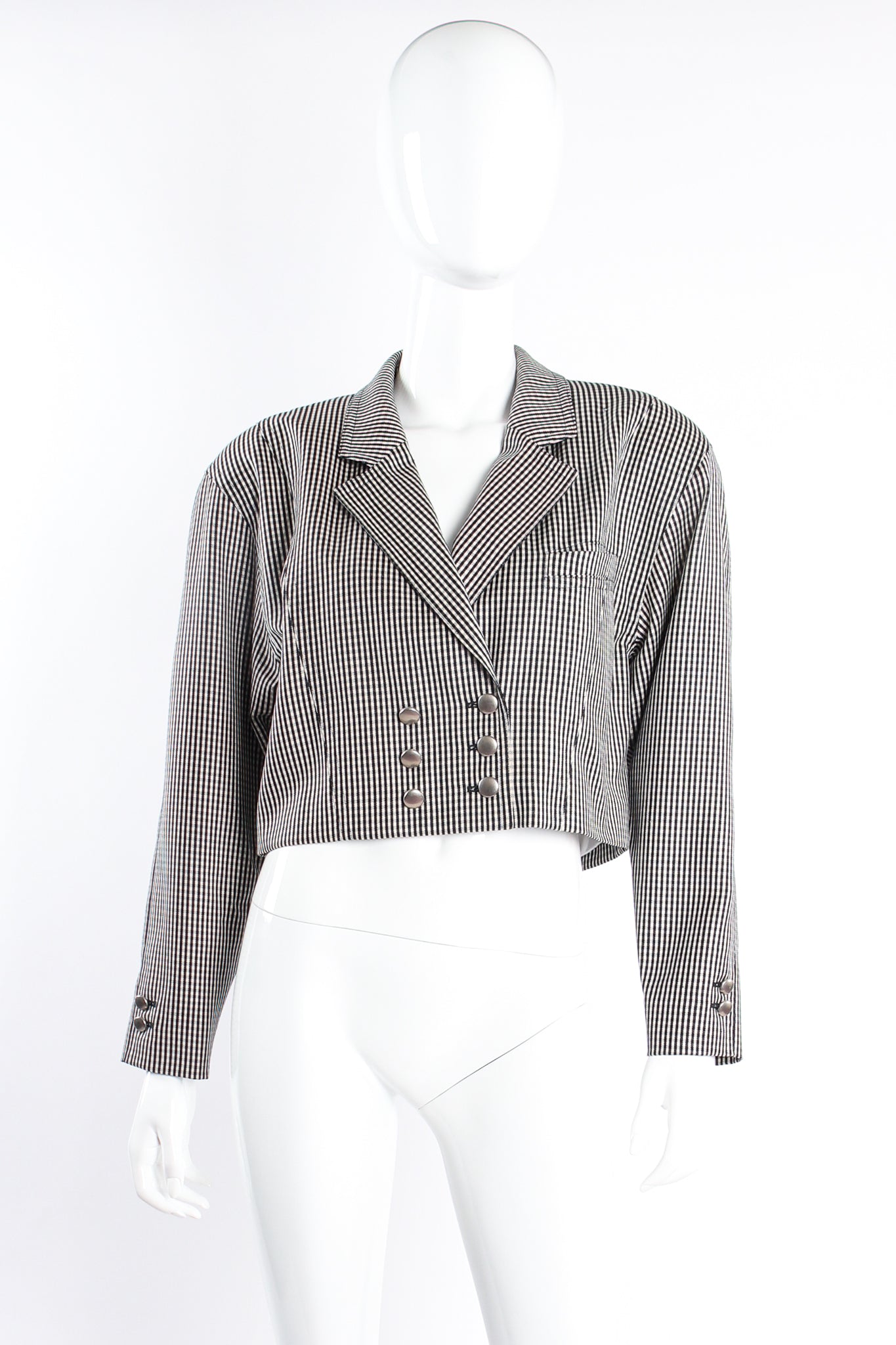 Micro Gingham Cropped Jacket