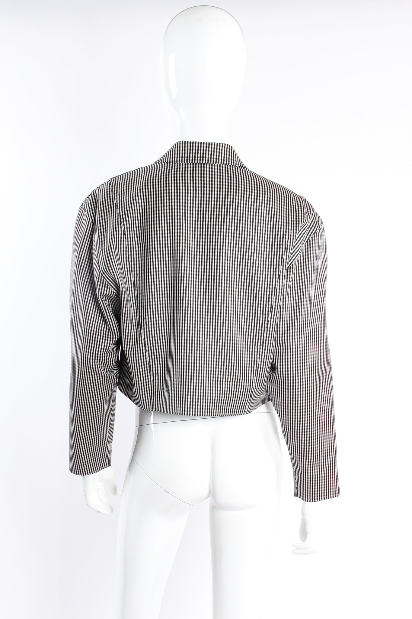 Micro Gingham Cropped Jacket