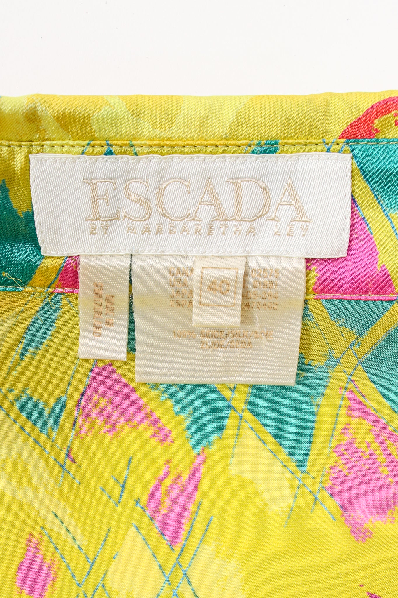 Vintage Escada Marilyn Monroe Silk Pop Art Shirt label at Recess Los Angeles