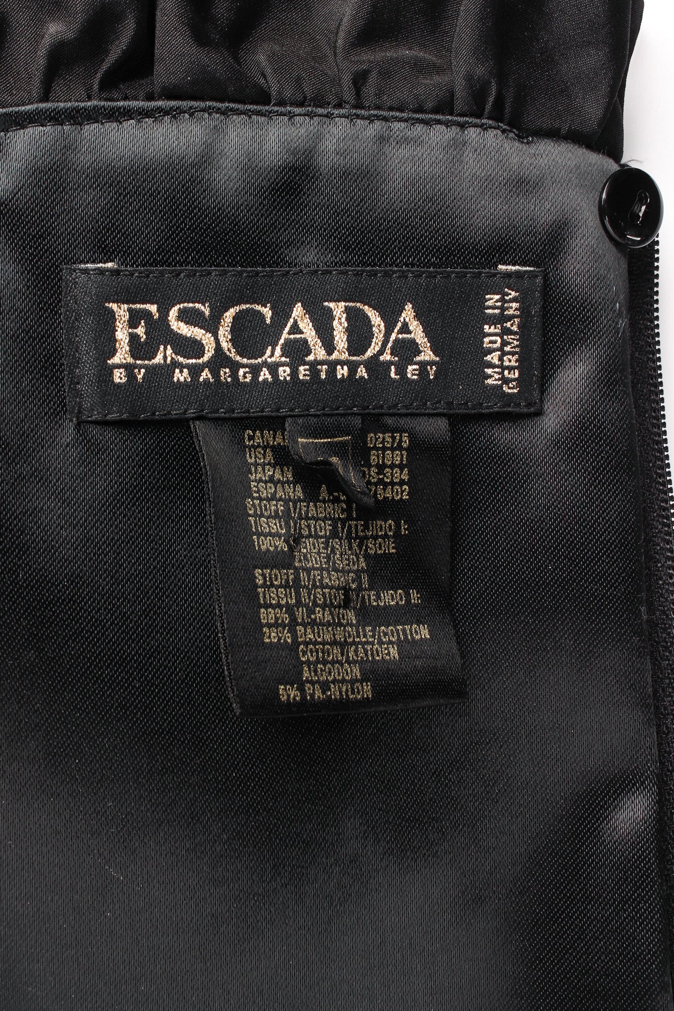 Vintage Escada Lace Checkered Silk Taffeta Dress tag/button closure @ Recess LA