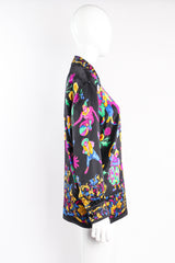 Vintage Escada Baroque Jovial Clown Print Shirt on Mannequin side at Recess Los Angeles