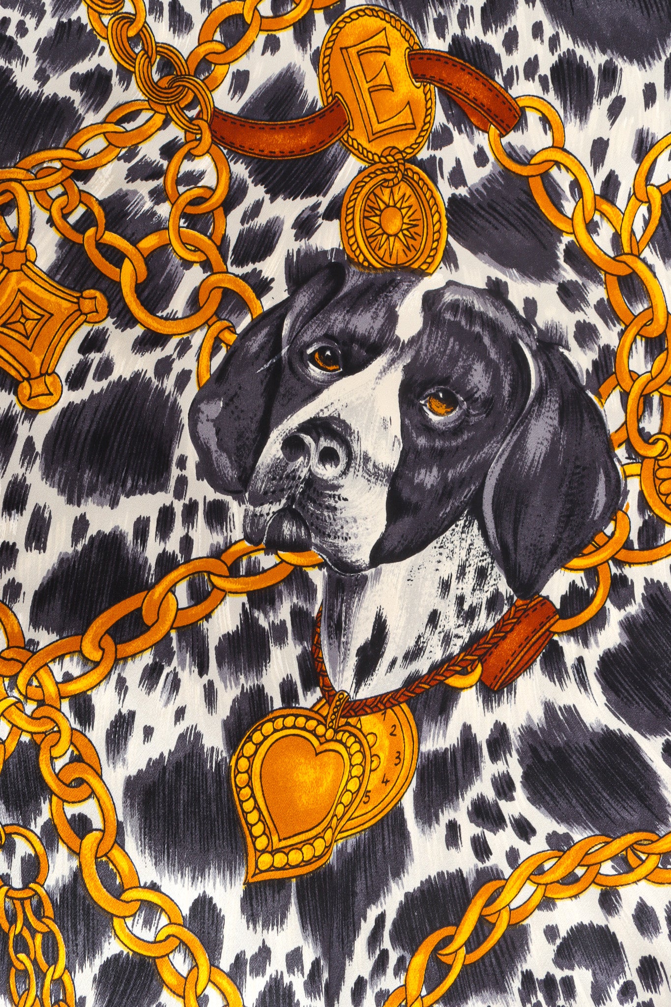 Bold dalmation and gold chain jacket by Margaretha Ley for Escada Print Close-up @recessla