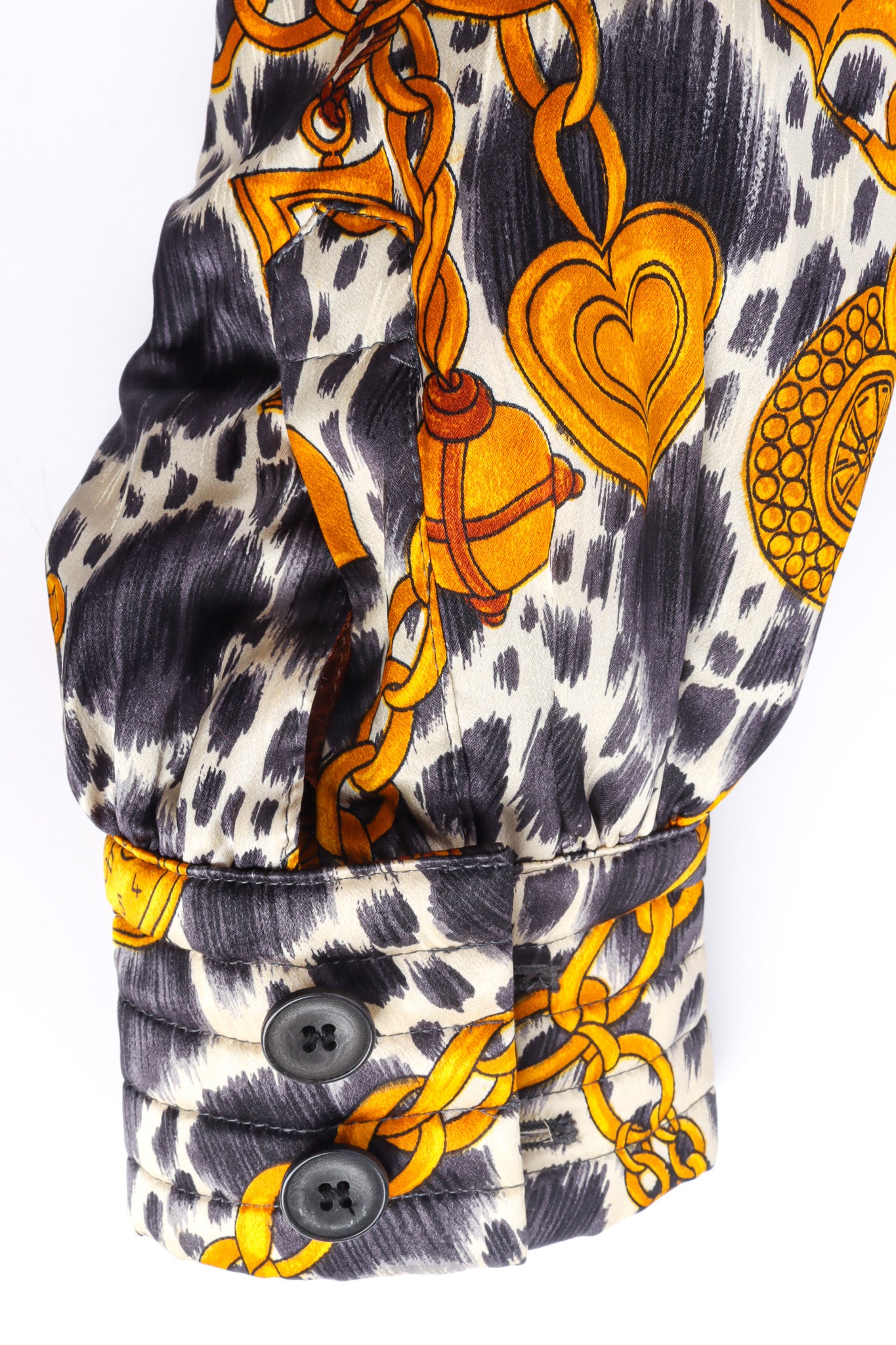 Bold dalmation and gold chain jacket by Margaretha Ley for Escada for Sleeve Cuff Close-up @recessla