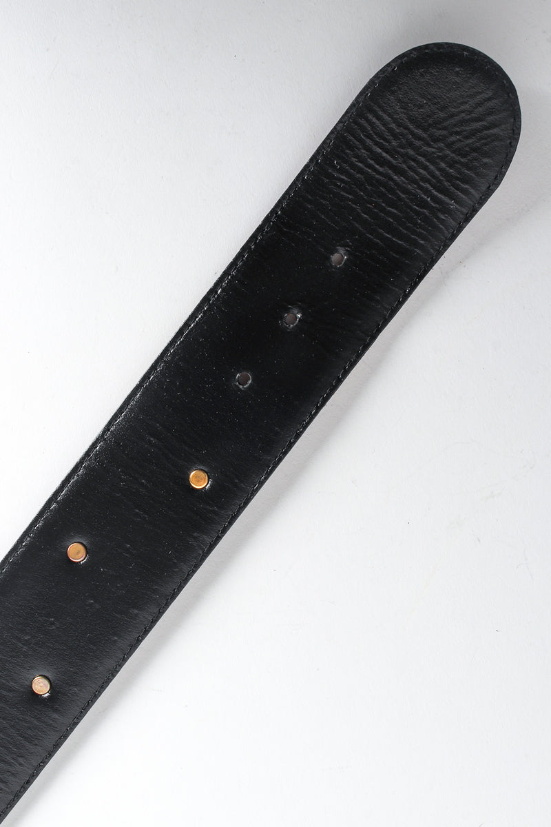 Wide cinnamon brown leather belt with gold sunshine studs by Escada tail @recessla