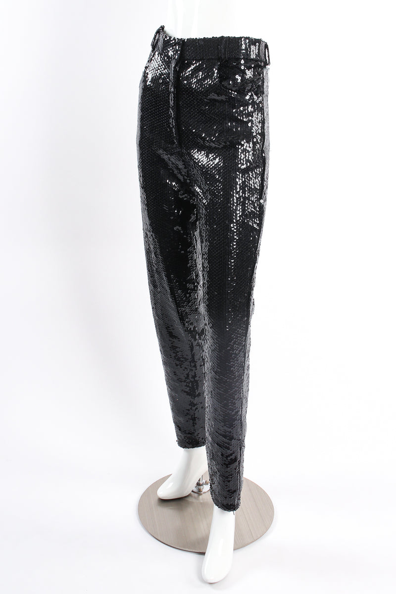 Vintage Escada Slim Sequin Jean on mannequin angle at Recess Los Angeles