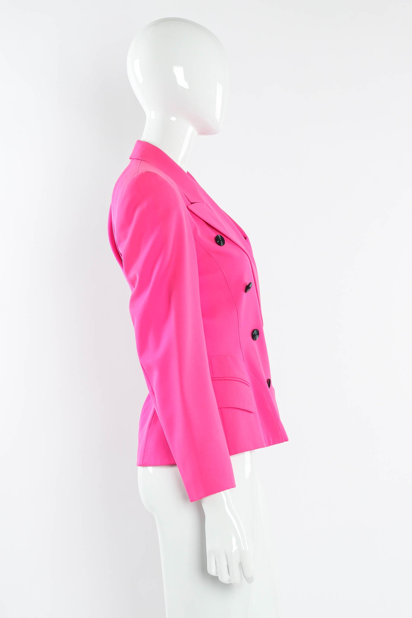 Vintage Escada 1980s Wool Blazer & Skirt Set mannequin side blazer @ Recess Los Angeles