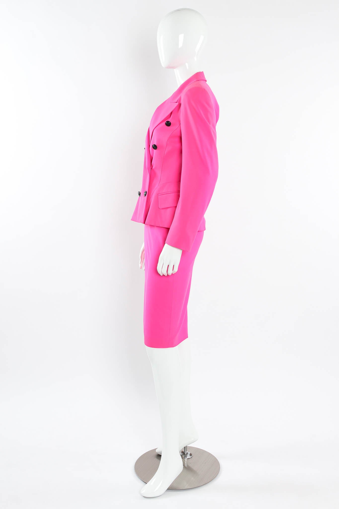 Vintage Escada 1980s Wool Blazer & Skirt Set mannequin side @ Recess Los Angeles