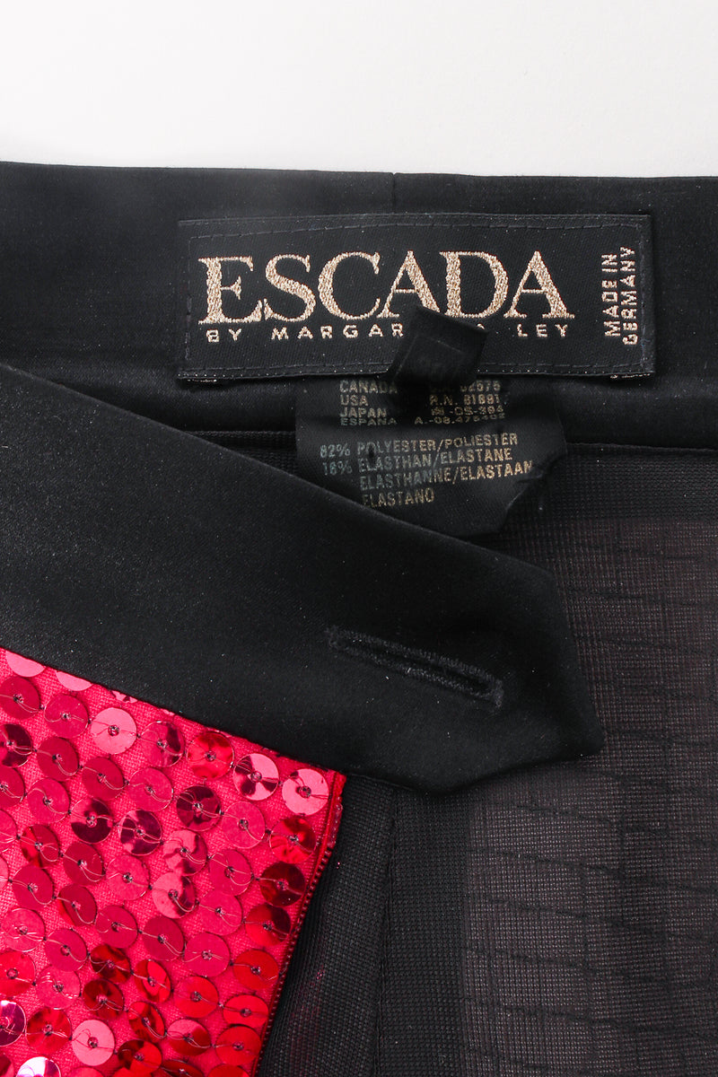 Vintage Escada Fuchsia Sequin Stirrup Pant label at Recess Los Angeles