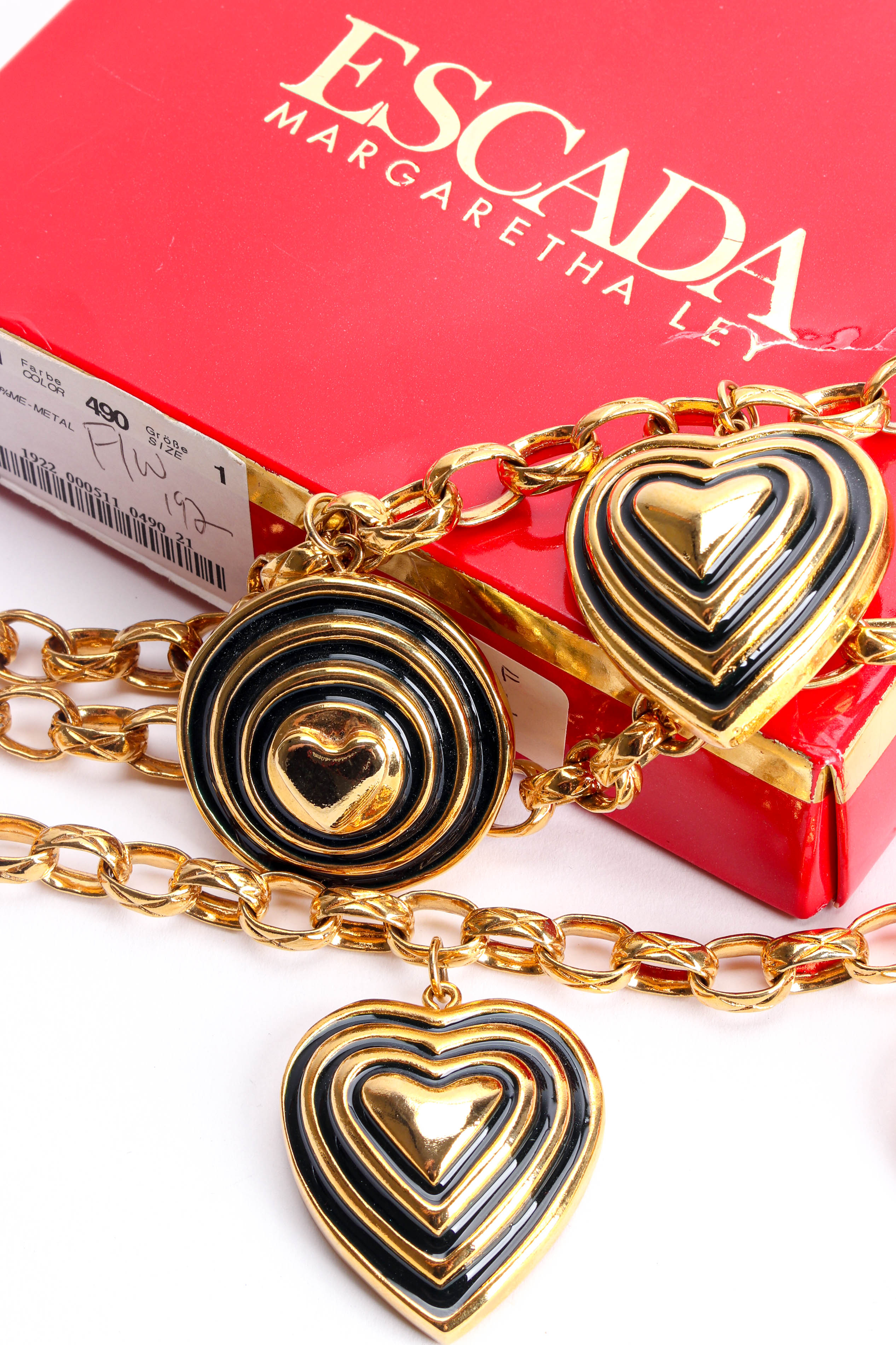 Vintage Escada Lover Charms Choker Necklace with box @ Recess LA