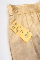 Vintage Escada Gold Leather Lamé Skirt nordstrom tag at Recess Los Angeles