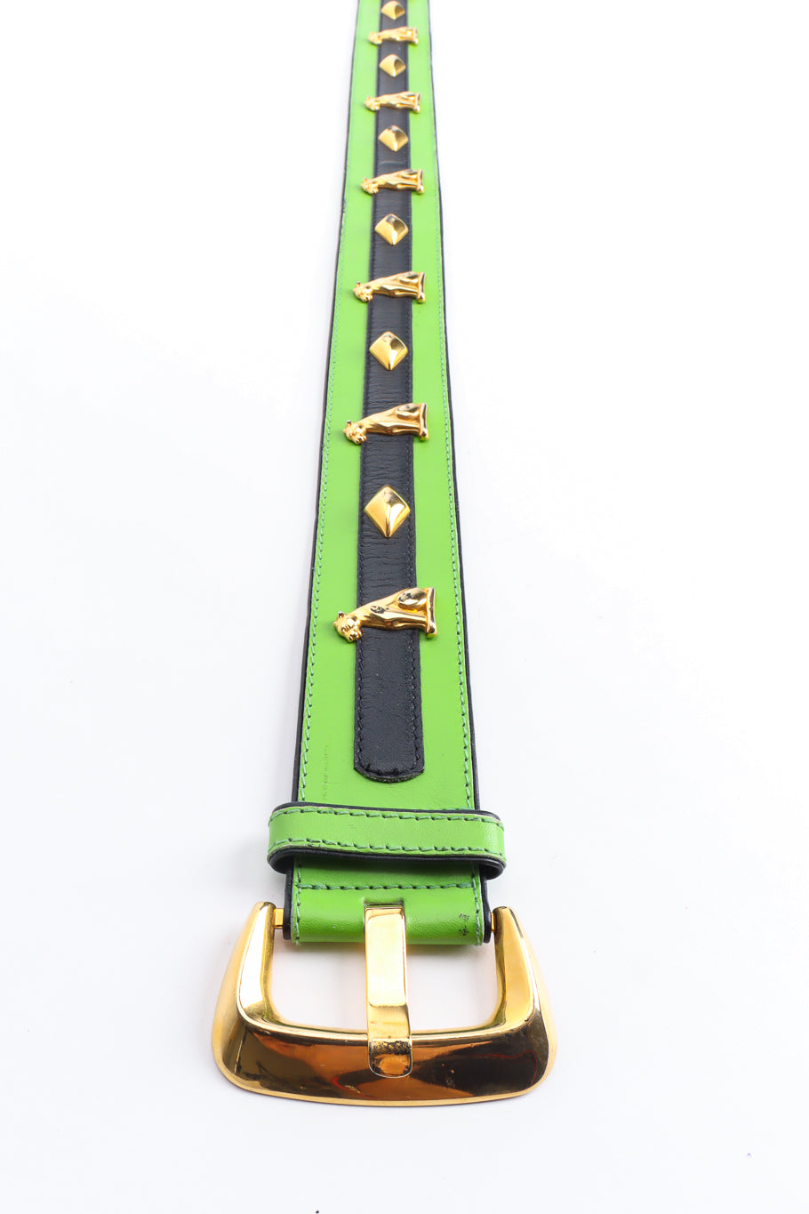panther studded leather belt by Escada buckle @recessla