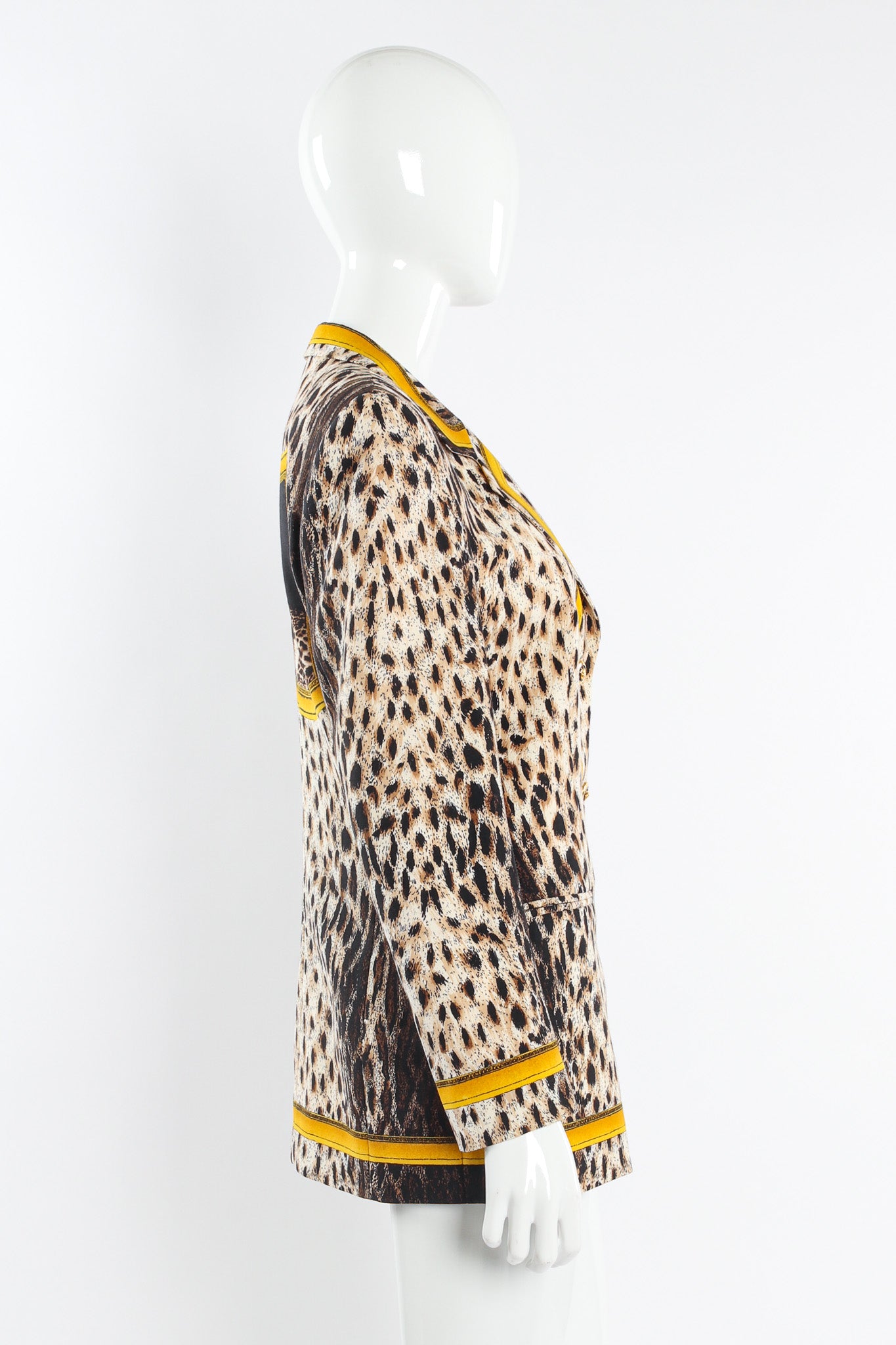 Vintage Escada by Margaretha Ley Leopard Portrait Blazer mannequin side @ Recess LA