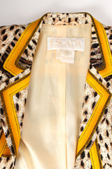 Vintage Escada by Margaretha Ley Leopard Portrait Blazer liner/collar flat @ Recess LA