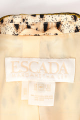 Vintage Escada by Margaretha Ley Leopard Portrait Blazer tag @ Recess LA