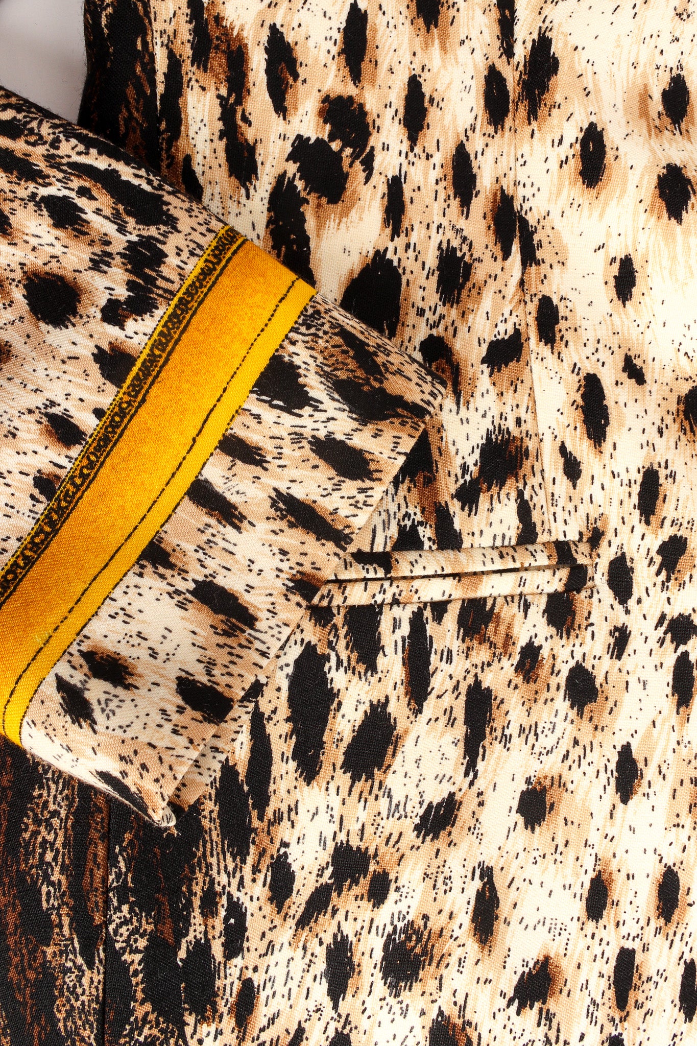 Vintage Escada by Margaretha Ley Leopard Portrait Blazer sleeve/pocket detail @ Recess LA