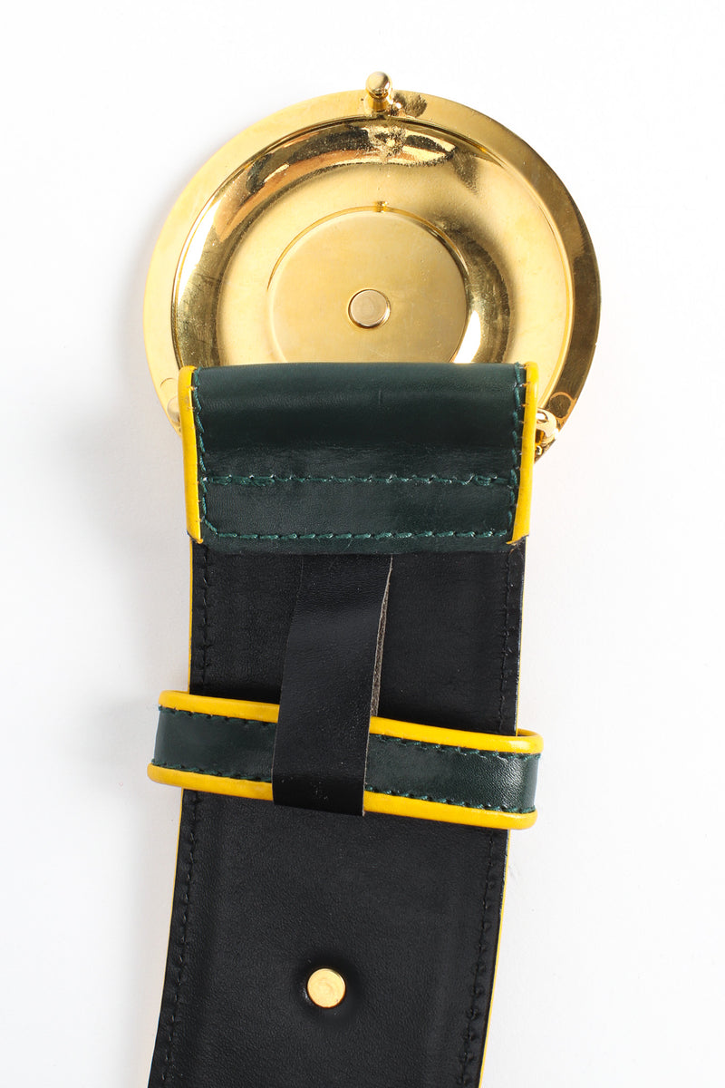 Vintage Escada Roman Compass Leather Belt back front buckle @ Recess Los Angeles