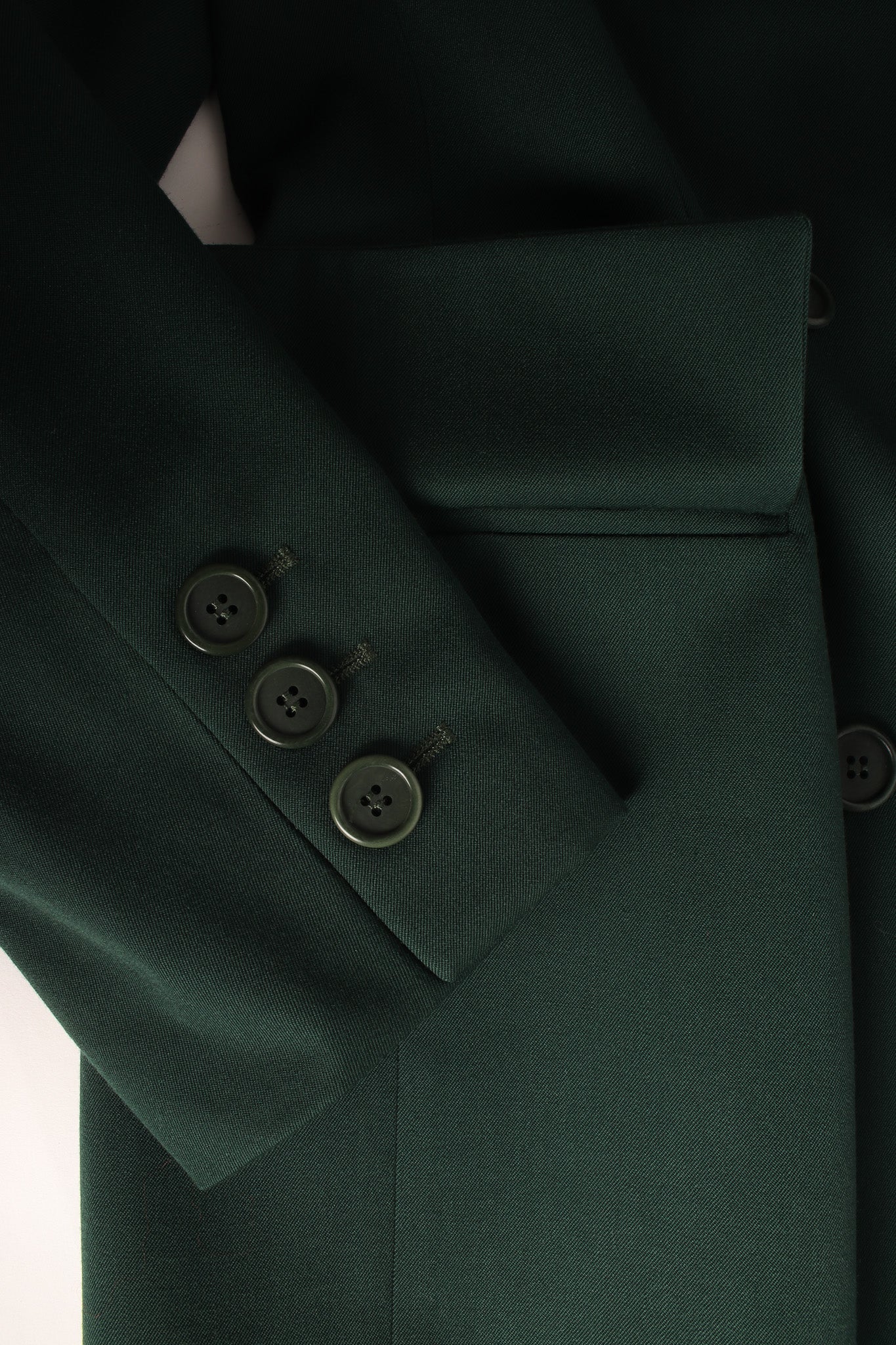 Vintage Escada Double Breasted Blazer & Pant Suit Set sleeve/pocket detail  @ Recess LA