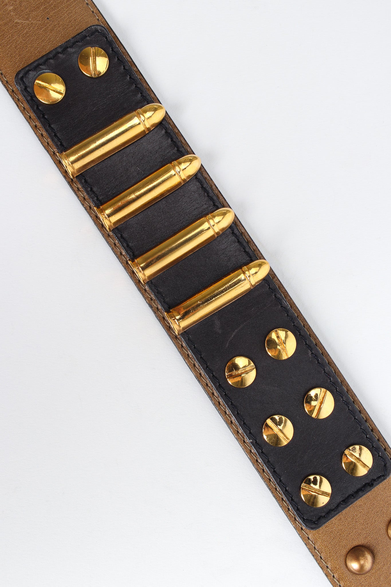 Vintage Escada Bullet Studded Leather Belt light scratches/stud work@ Recess Los Angeles