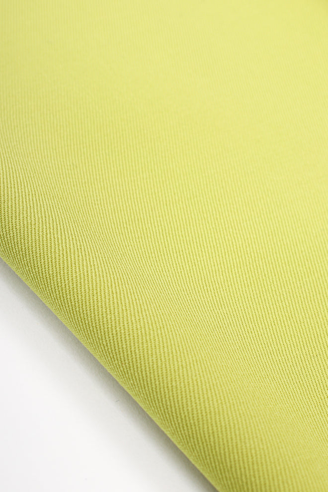 Vintage Escada Lime Tapered Pleat Pant fabric detail at Recess Los Angeles