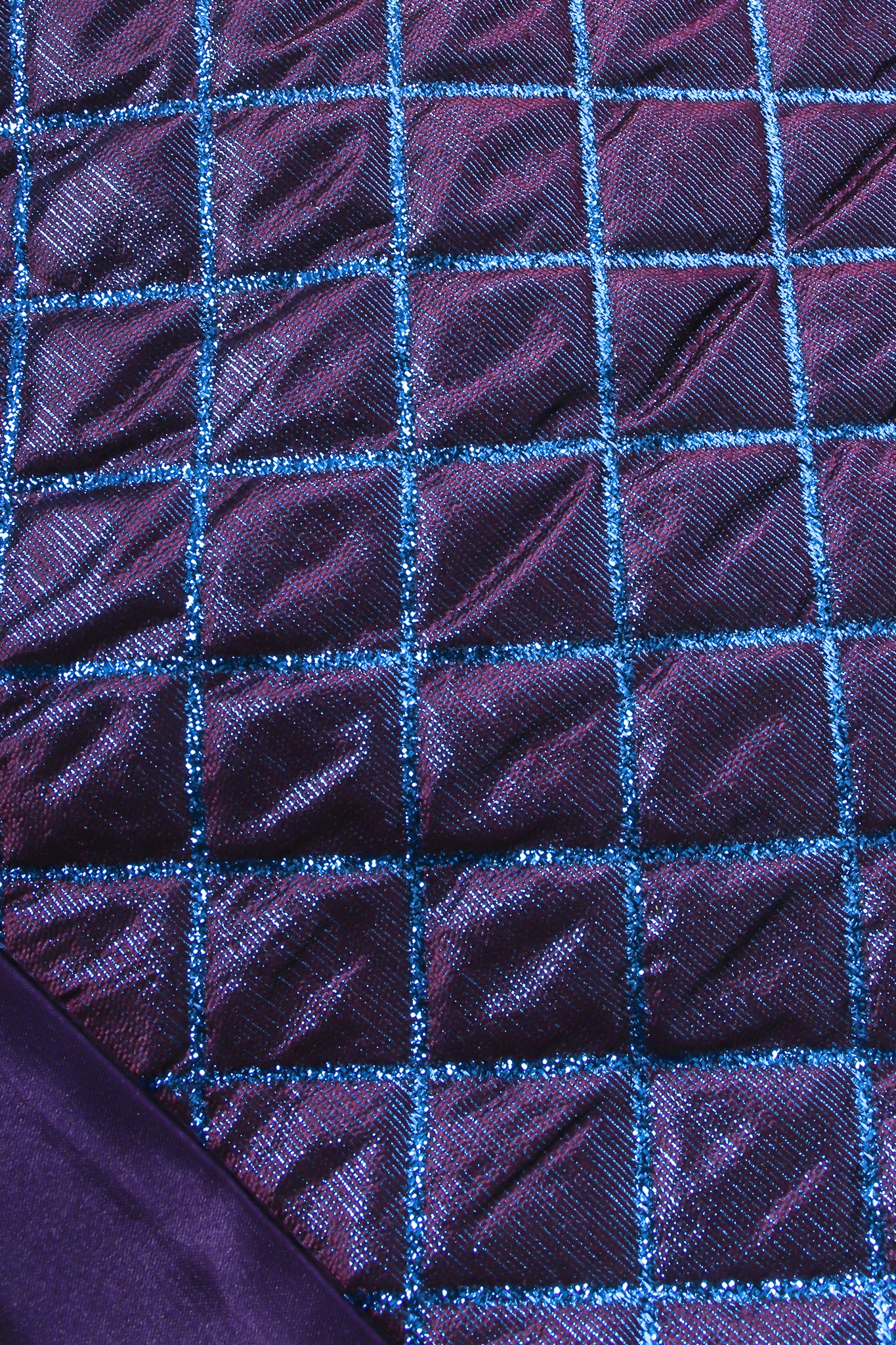 Vintage Escada Metallic Quilted Diamond Brocade Jacket Set fabric detail at Recess Los Angeles