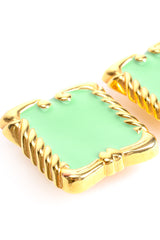 Vintage Escada Mint Enamel Baroque Frame Earrings at Recess Los Angeles