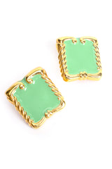 Vintage Escada Mint Enamel Baroque Frame Earrings at Recess Los Angeles