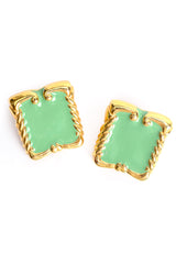 Vintage Escada Mint Enamel Baroque Frame Earrings at Recess Los Angeles