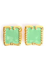 Vintage Escada Mint Enamel Baroque Frame Earrings at Recess Los Angeles