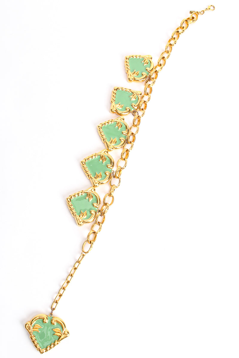 Vintage Escada Mint Enamel Hearts Charm Necklace at Recess Los Angeles