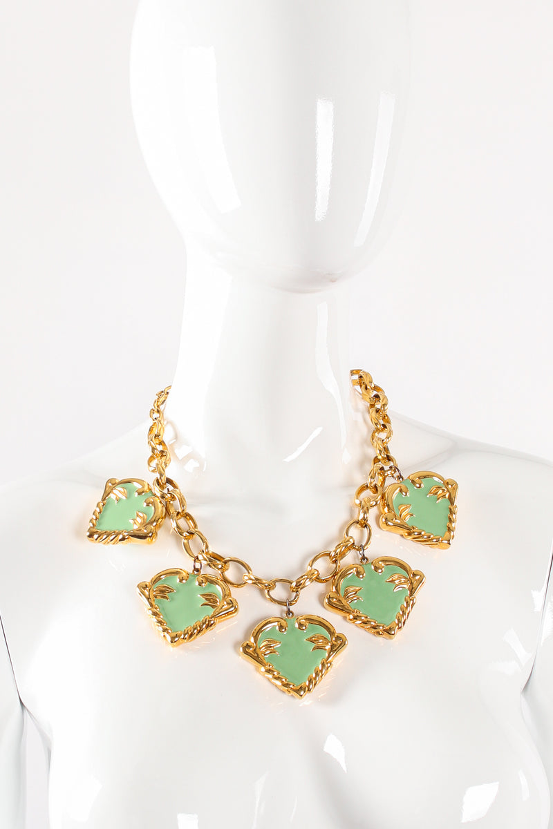 Mint Hearts Charm Necklace