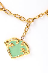 Vintage Escada Mint Enamel Hearts Charm Necklace at Recess Los Angeles