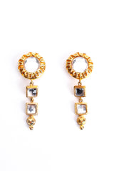 Vintage Escada Mirror Swirl Earrings flat lay @ Recess LA