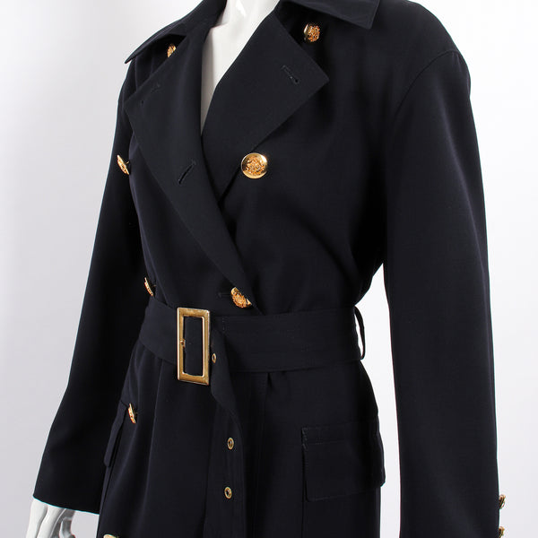 Vintage Escada Navy Belted Twill Trench – Recess
