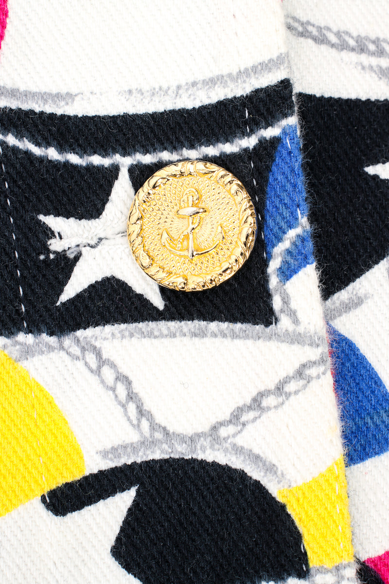 Vintage Escada Starry Striped Life Saver Denim Jacket button detail at Recess Los Angeles