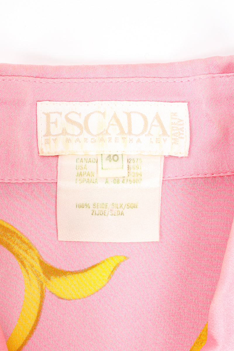 Vintage Escada Pastel Baroque Blossom Shirt label at Recess Los Angeles