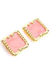 Vintage Pink Enamel Baroque Frame Earrings at Recess Los Angeles