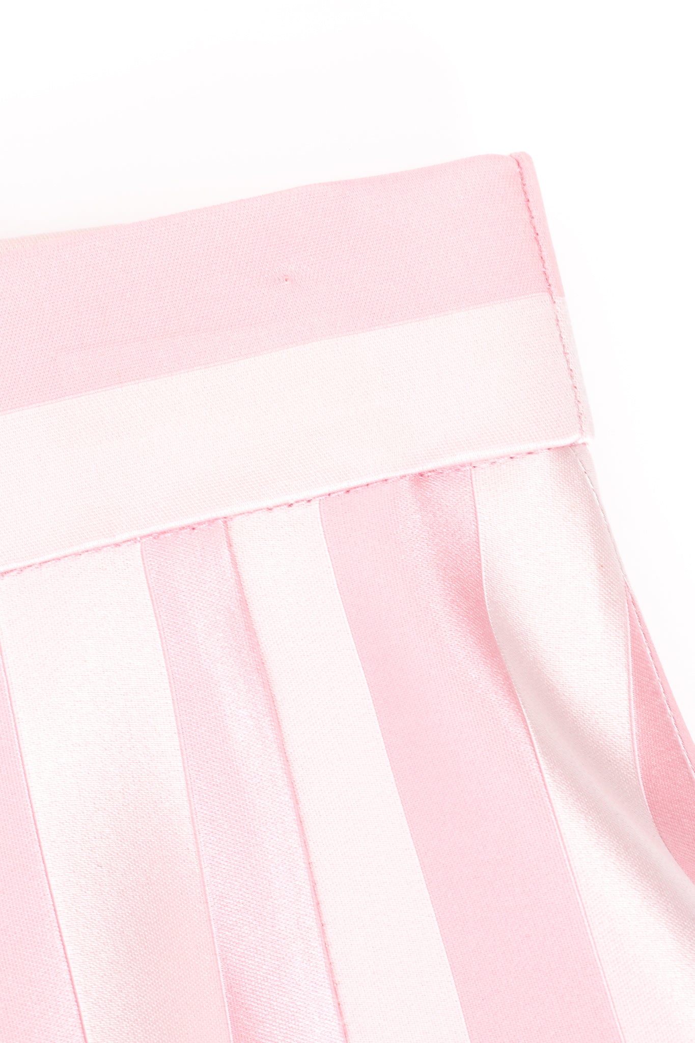 Vintage Escada Pink Regency Candy Stripe Skirt hanger clip indent at Recess Los Angeles