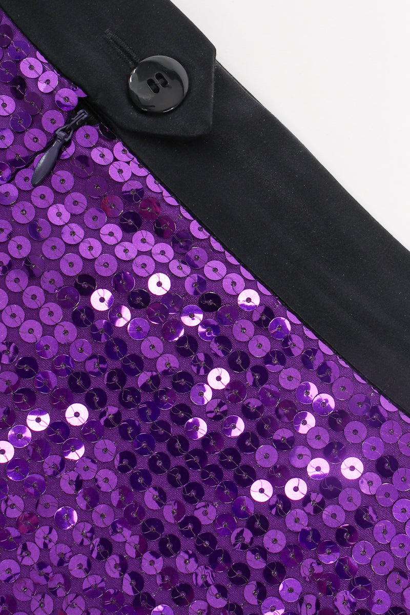 Vintage Escada Royal Purple Sequin Stirrup Pant detail at Recess Los Angeles