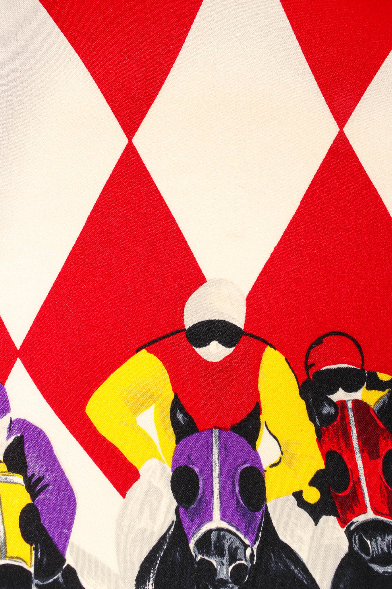 Vintage Escada Silk Jockey Prize Ribbon Blouse harlequin print/jockey @ Recess Los Angeles