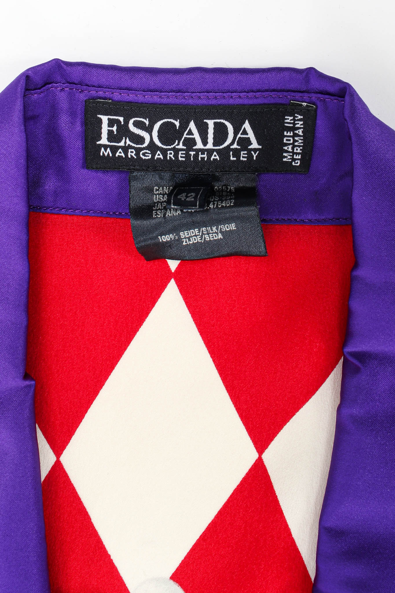 Vintage Escada Silk Jockey Prize Ribbon Blouse tags @ Recess Los Angeles