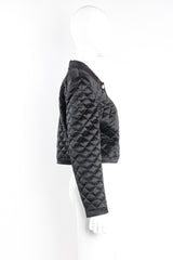 Vintage Escada Quilted Satin Boxy Jacket on Mannequin side at Recess Los Angeles