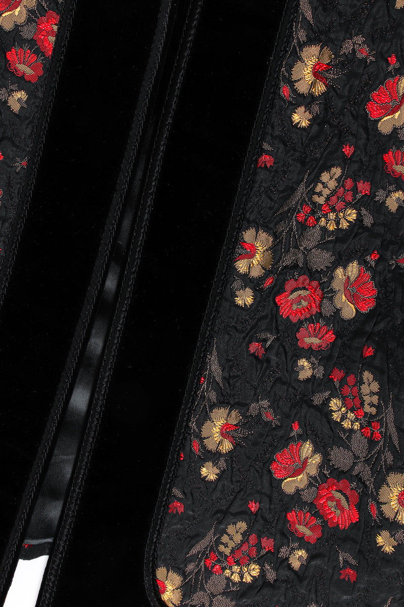 Vintage Escada Floral Plissé Brocade Jacket velvet detail at Recess Los Angeles