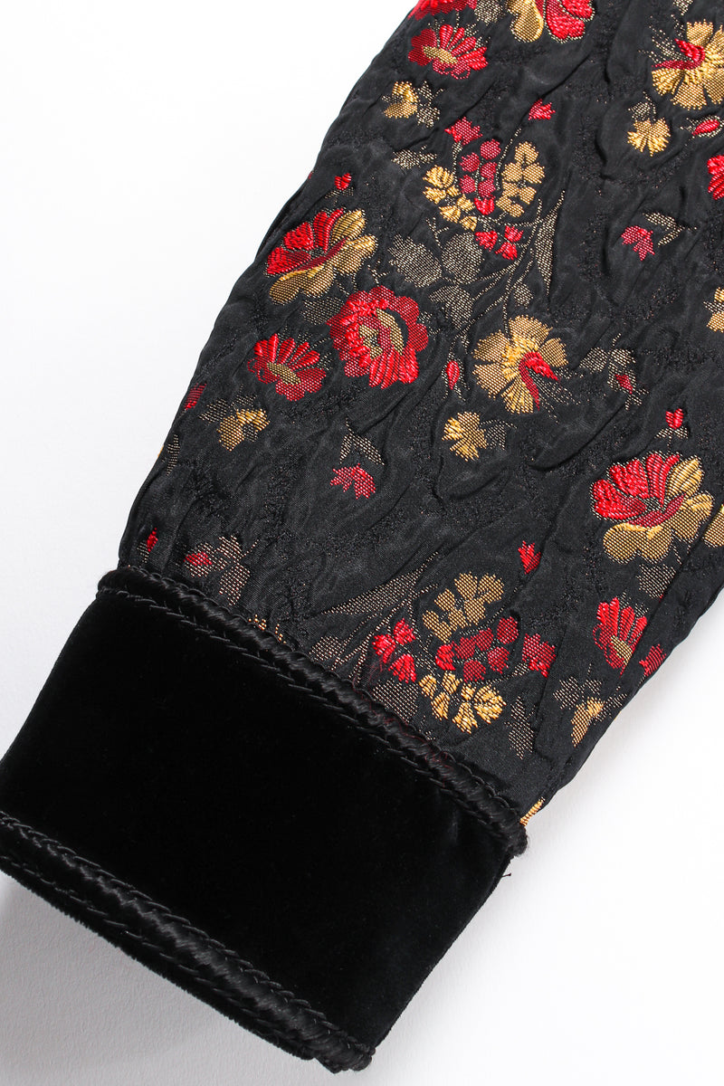 Vintage Escada Floral Plissé Brocade Jacket sleeve cuff at Recess Los Angeles