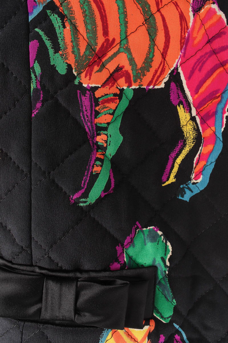 Vintage Escada by Margaretha Ley 80s Silk Rainbow Zebra Jacket quilt, bow, & fabric@ Recess LA