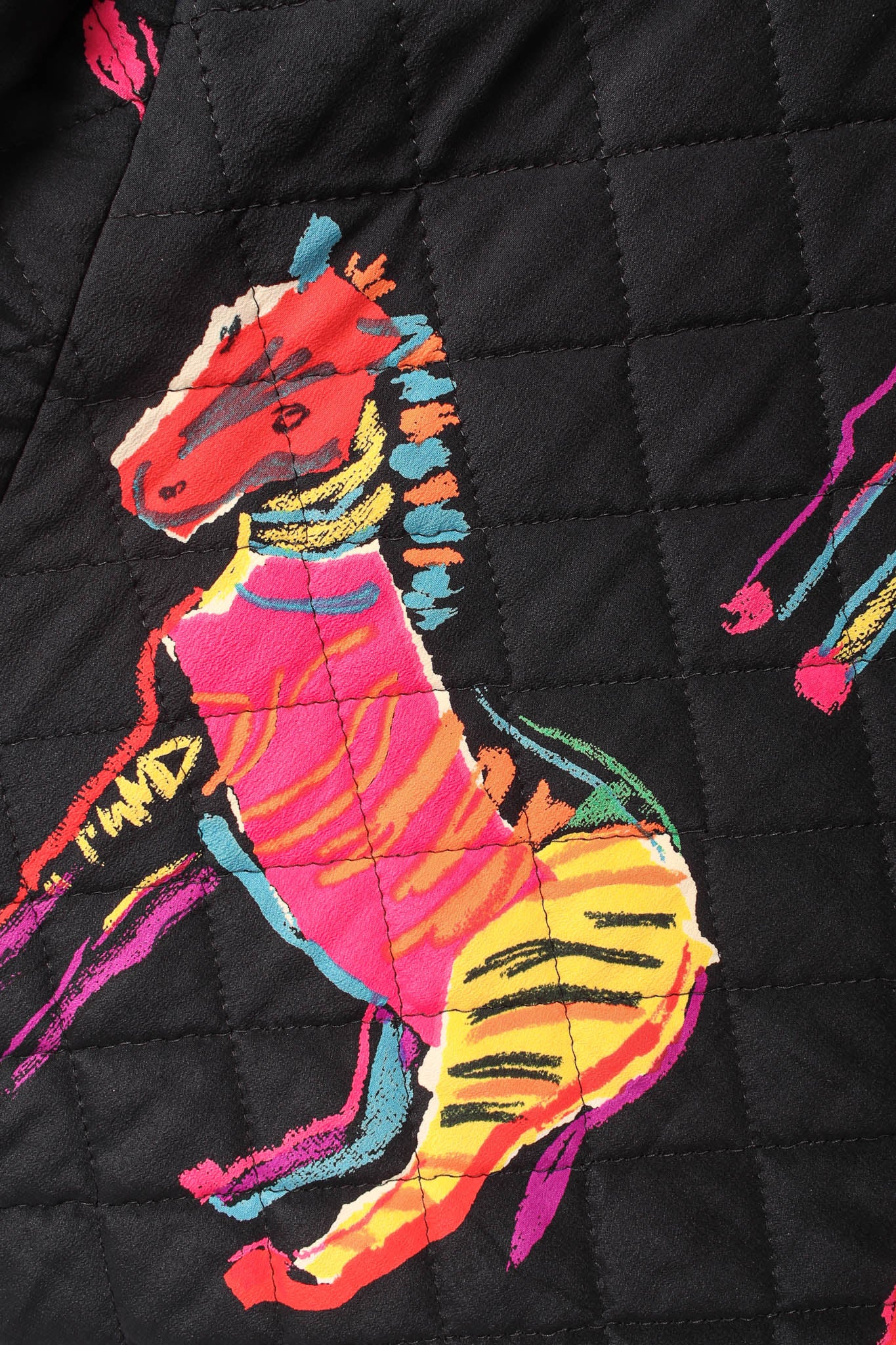 Vintage Escada by Margaretha Ley 80s Silk Rainbow Zebra Jacket zebra print @ Recess LA