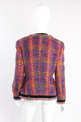 Vintage Escada Rainbow Bouclé Tweed Jacket Set on mannequin back at Recess Los Angeles